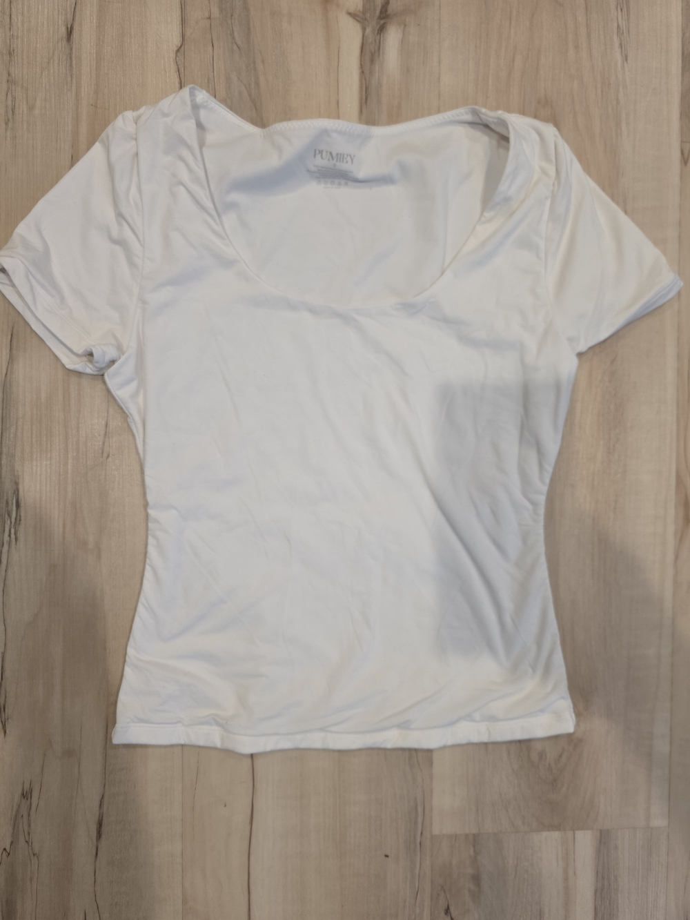 Pumiey White Scoop Neck Women's Top S